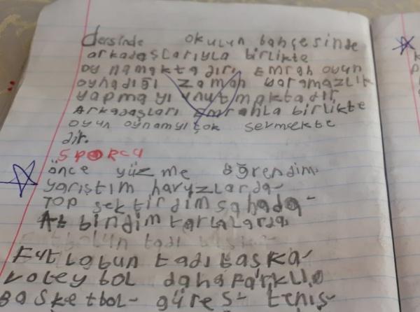 Sınıfımız türkçe dersinde Sporcu metnini yazdı